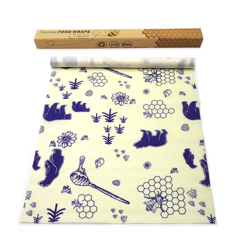 hilloo-ours-bee-wrap-cire-d-abeille-d-couper-coton-naturel image 1