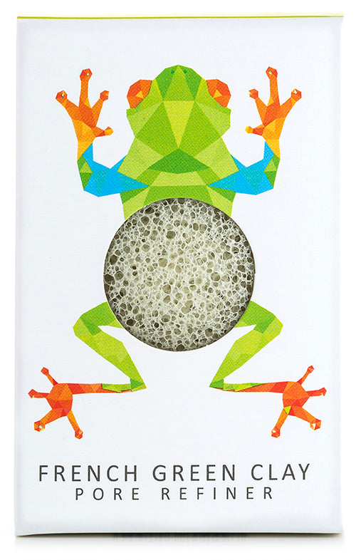 konjac-sponge-company-mini-pore-refiner-ponge-visage-grenouille-argile image 1