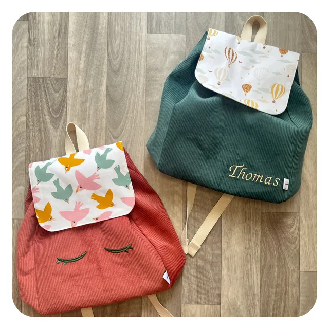 jane-couture-sac-dos-maternelle-velours-500-raies-r-glable image 1