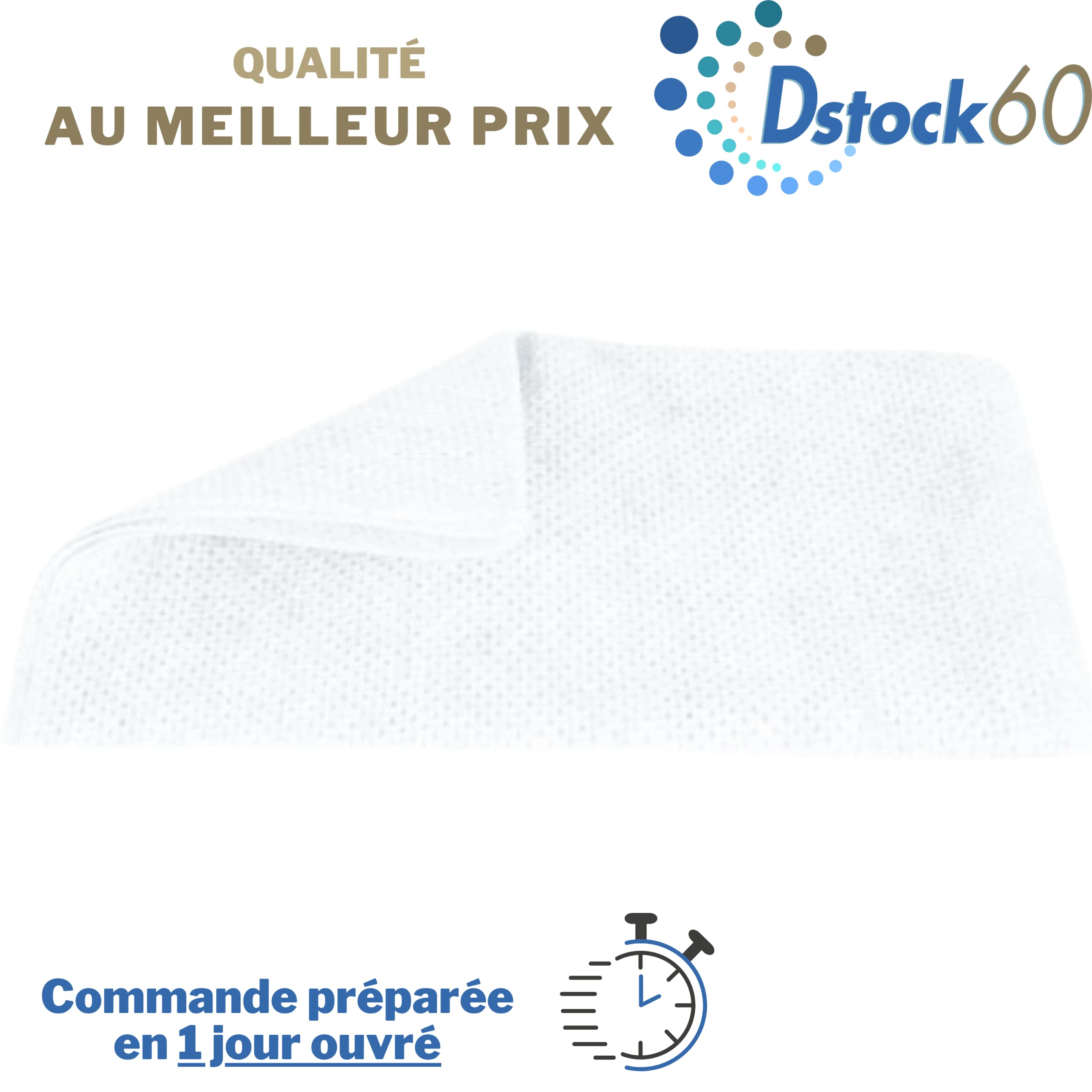 dstock60-lavettes-non-tiss-es-blanches-50x35-cm-lot-de-10 image 2