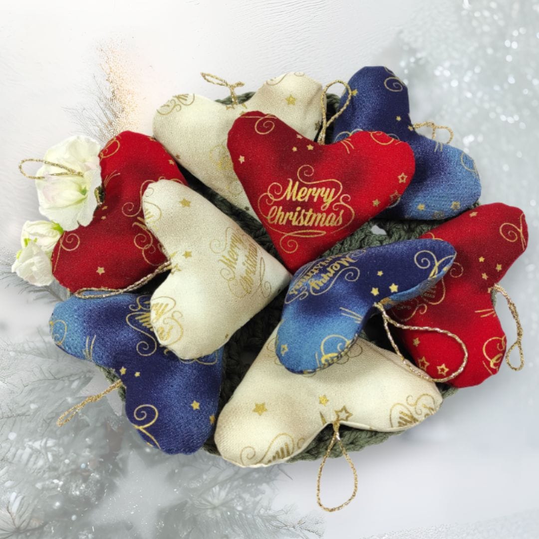 au-bonheur-de-petite-fleur-coussin-no-l-coton-fait-main-suspension-sapin image 1