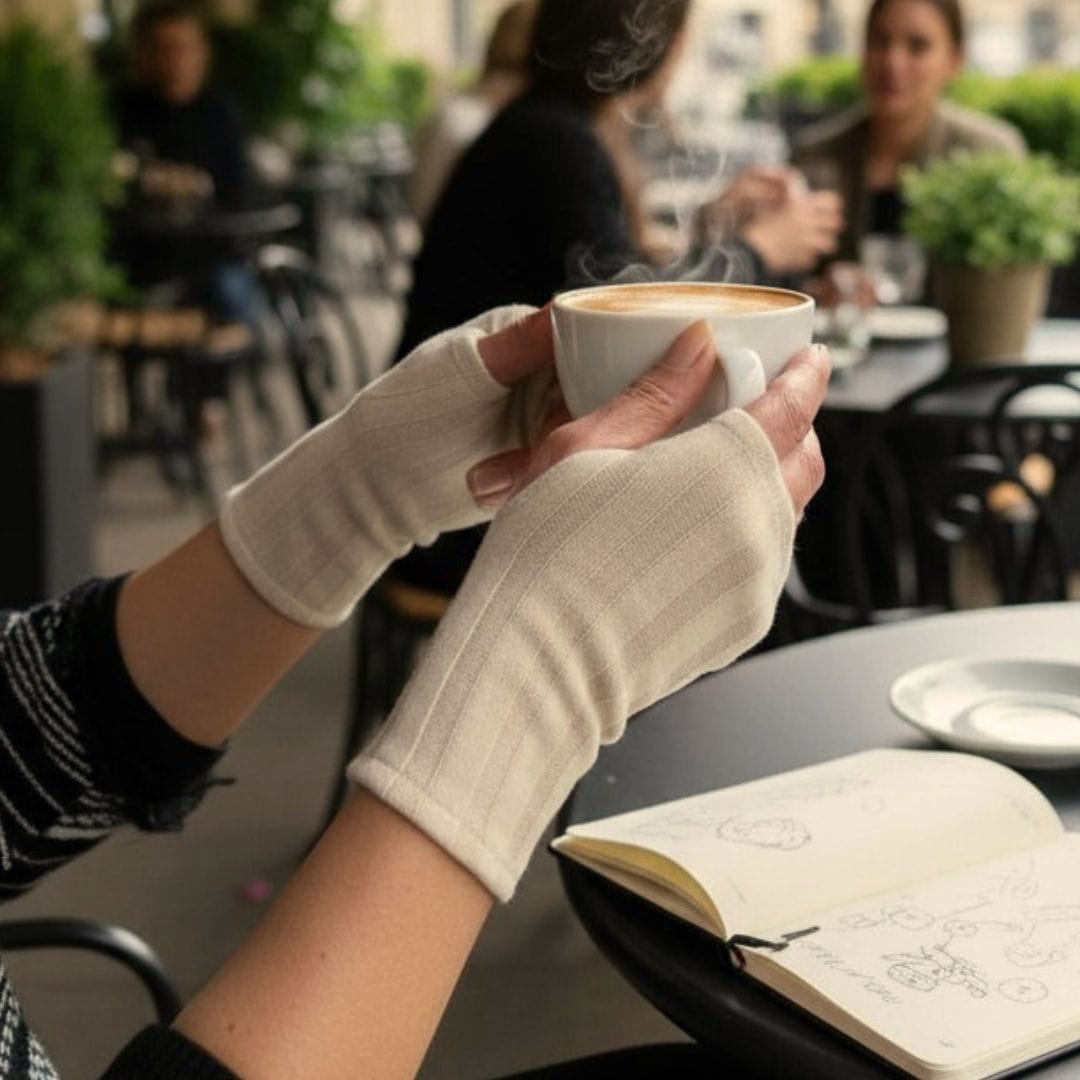 au-bonheur-de-petite-fleur-mitaines-mi-saison-beige-gants-coton-femme image 2