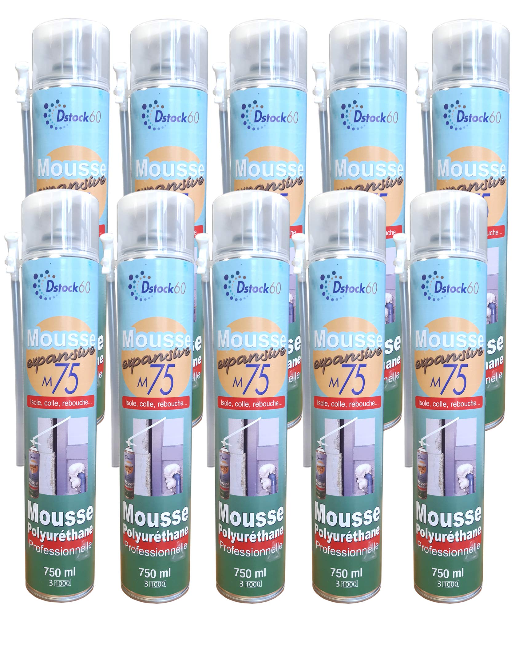 dstock60-mousse-expansive-manuelle-750ml-mousse-pu-lot-10-isolation image 1