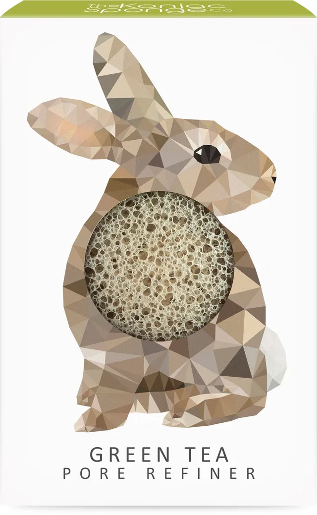 konjac-sponge-company-mini-pore-refiner-ponge-visage-lapin-th-vert image 1