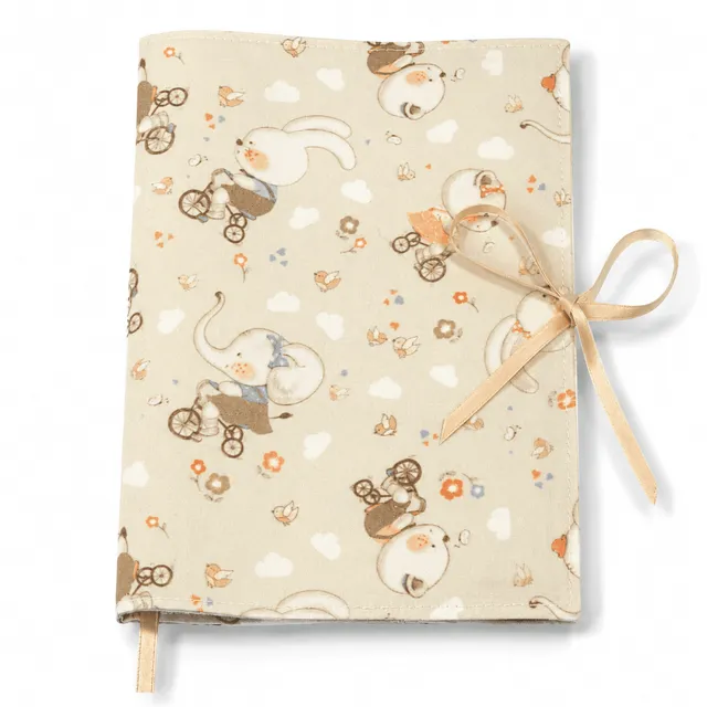au-bonheur-de-petite-fleur-prot-ge-carnet-sant-oursons-v-lo-housse-coton-bio image 1
