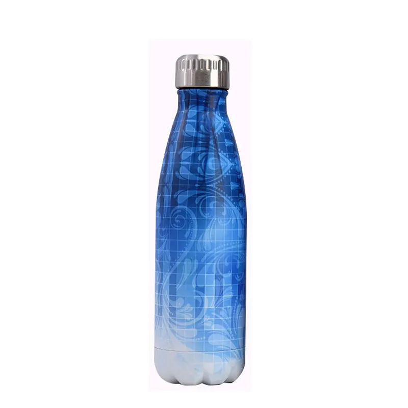 hilloo-bouteille-inox-bleu-quadrill-500-ml-isotherme image 1
