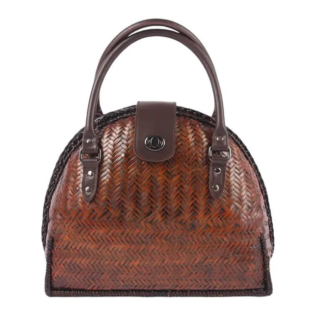 hilloo-luxe-sac-bambou-tress-main-anses-cuir image 1