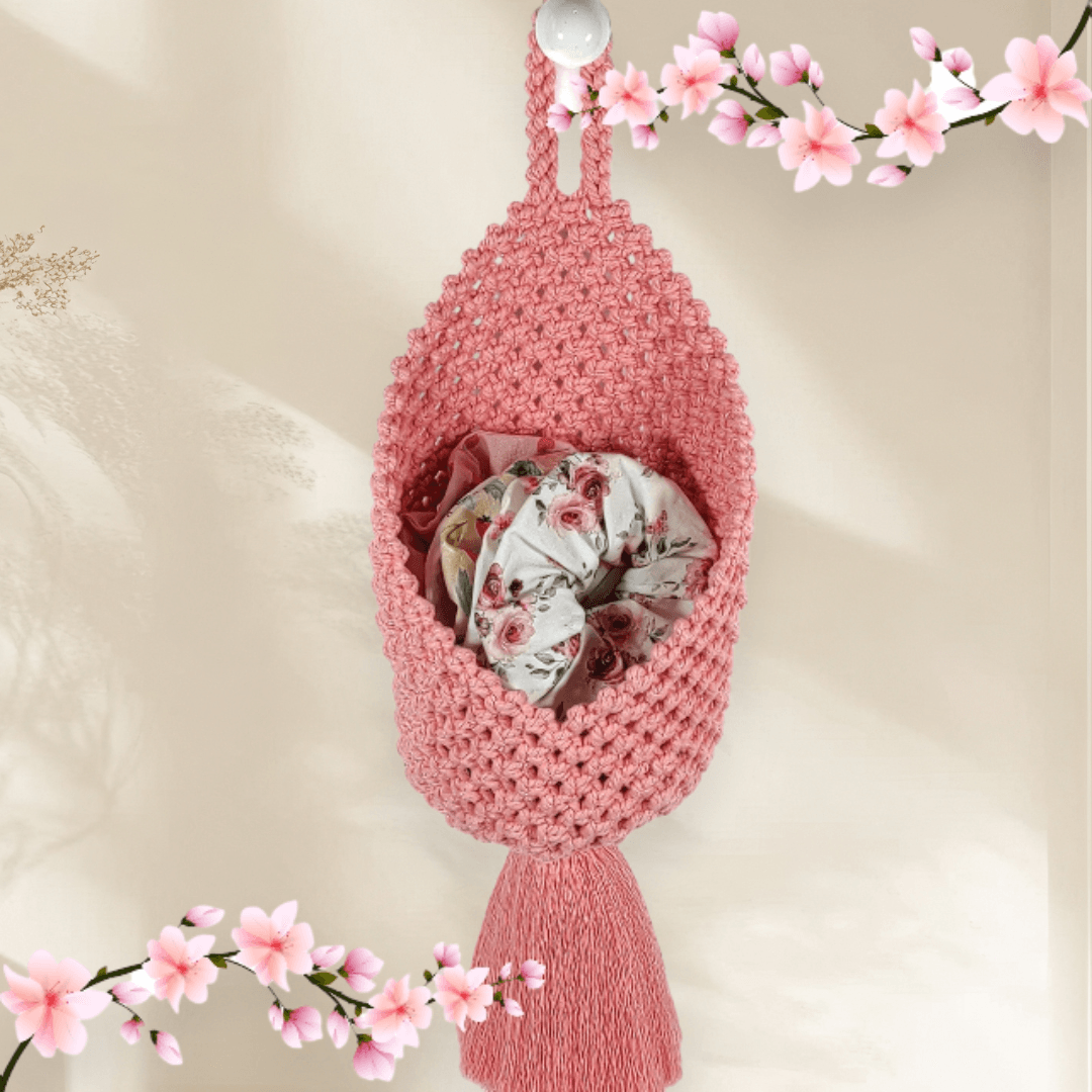 au-bonheur-de-petite-fleur-panier-suspendu-rose-rangement-mural-macram image 4