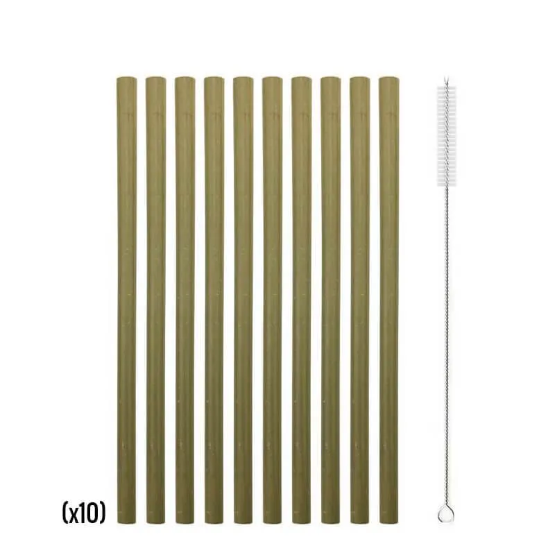 hilloo-pailles-bambou-naturelles-lot-100-goupillons-vert image 1