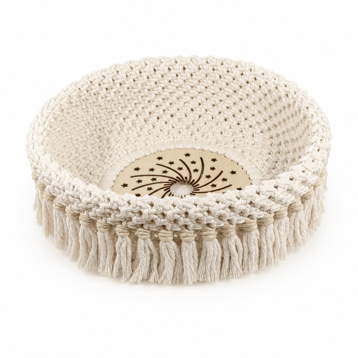 au-bonheur-de-petite-fleur-corbeille-macram-cru-26-cm-coton-bois image 1