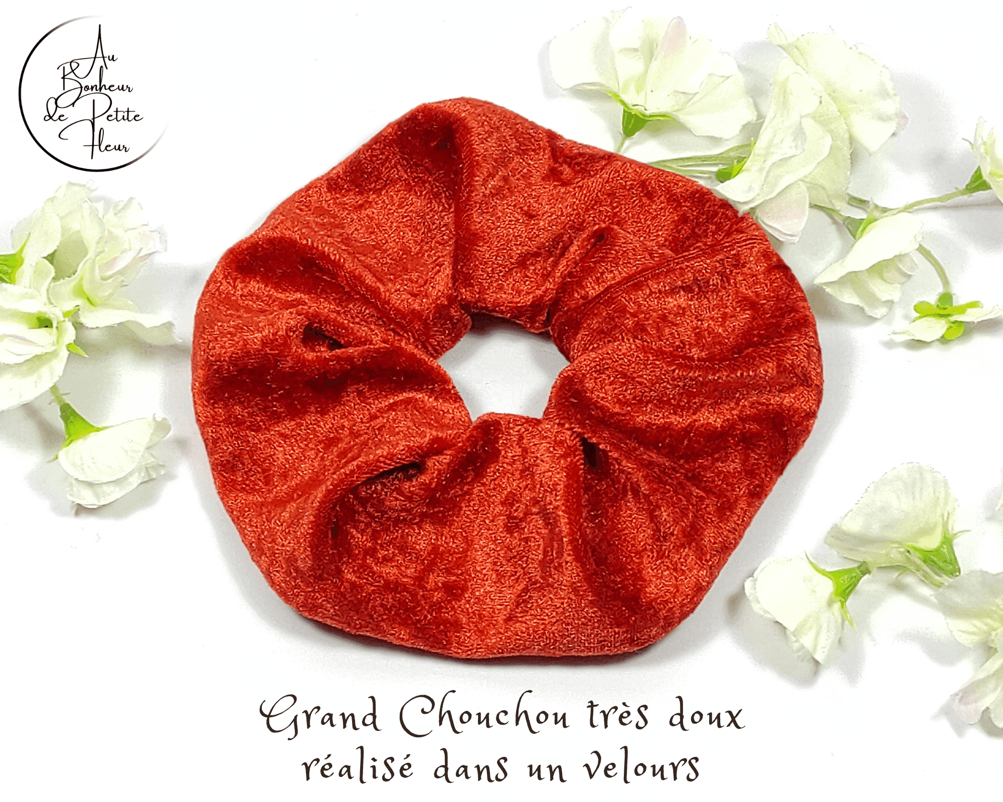 au-bonheur-de-petite-fleur-grand-chouchou-velours-orange-xxl-satin image 2