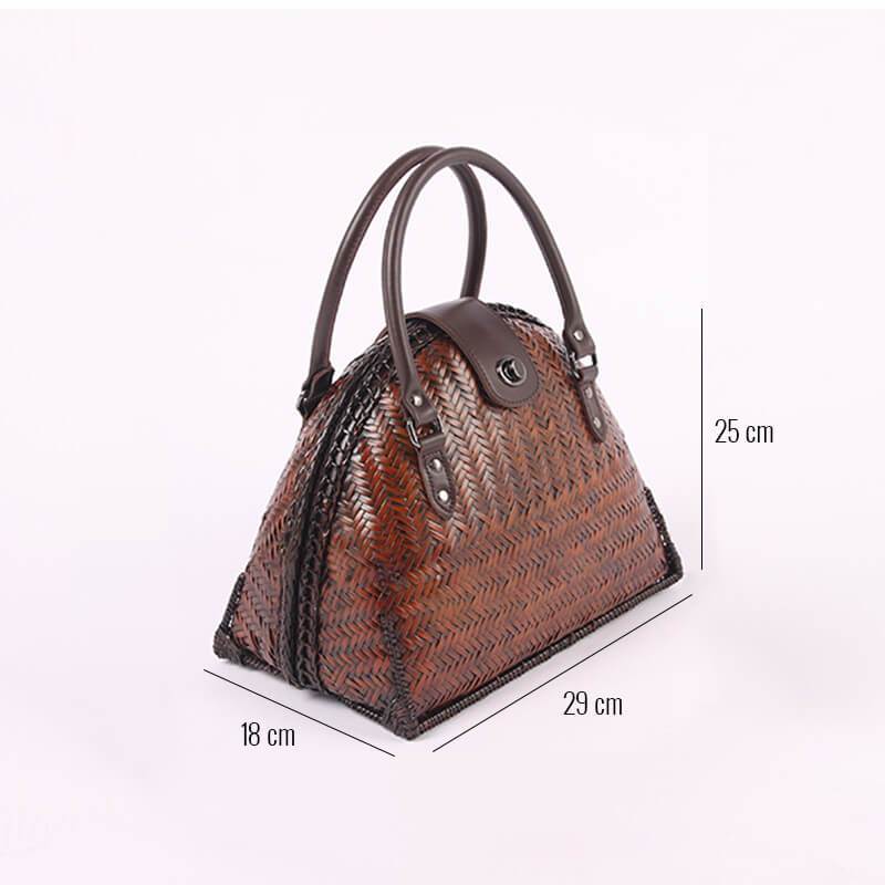 hilloo-luxe-sac-bambou-tress-main-anses-cuir image 6