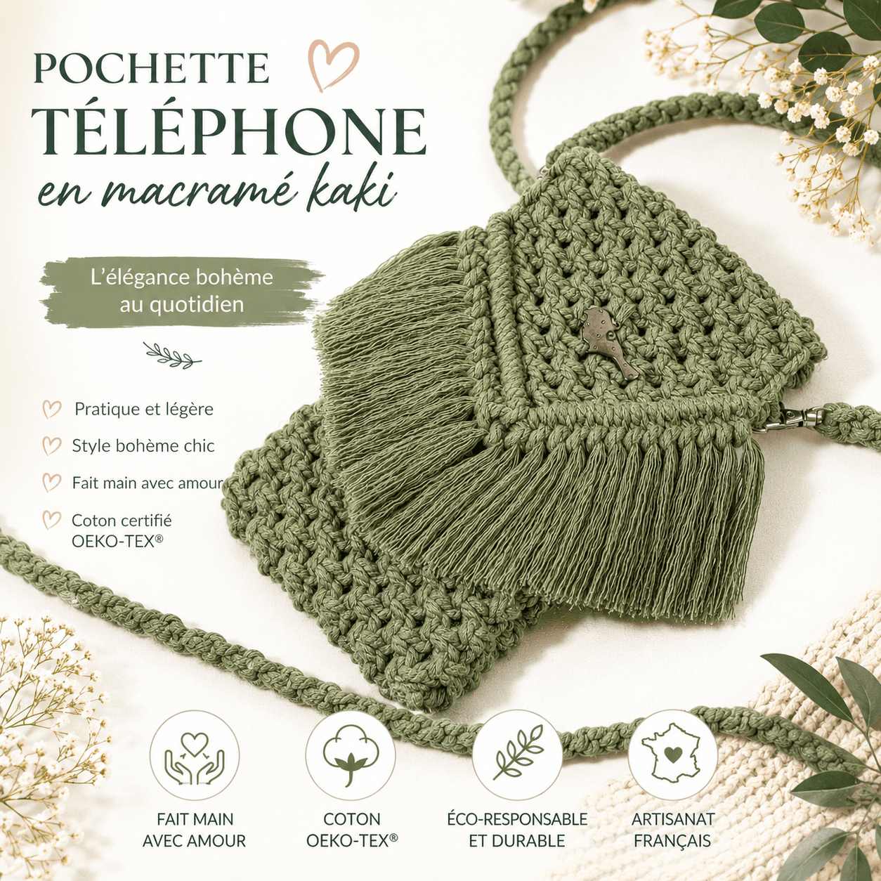 au-bonheur-de-petite-fleur-sac-t-l-phone-bandouli-re-macram-kaki-oeko-tex image 2