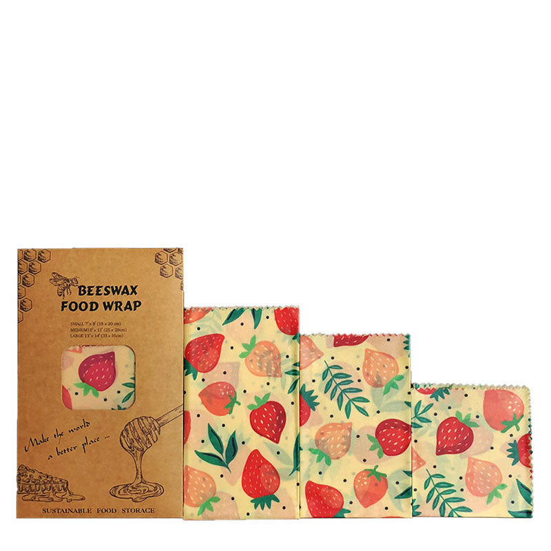 hilloo-emballages-cire-d-abeille-fraise-des-bois-bee-wrap-x3-r-utilisable image 1