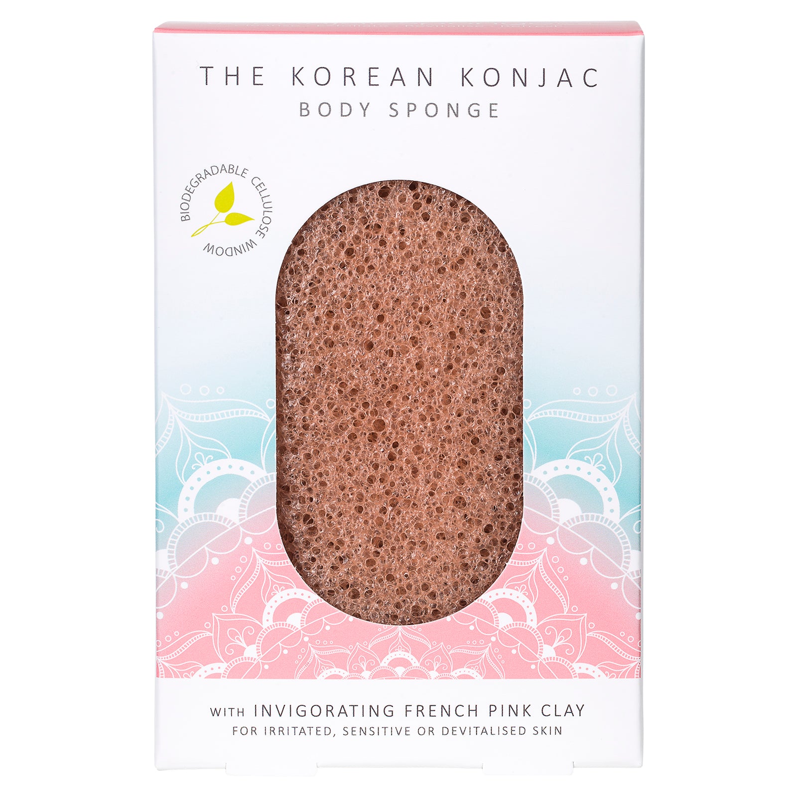 konjac-sponge-company-mandala-pink-clay-ponge-corps-sensible image 3