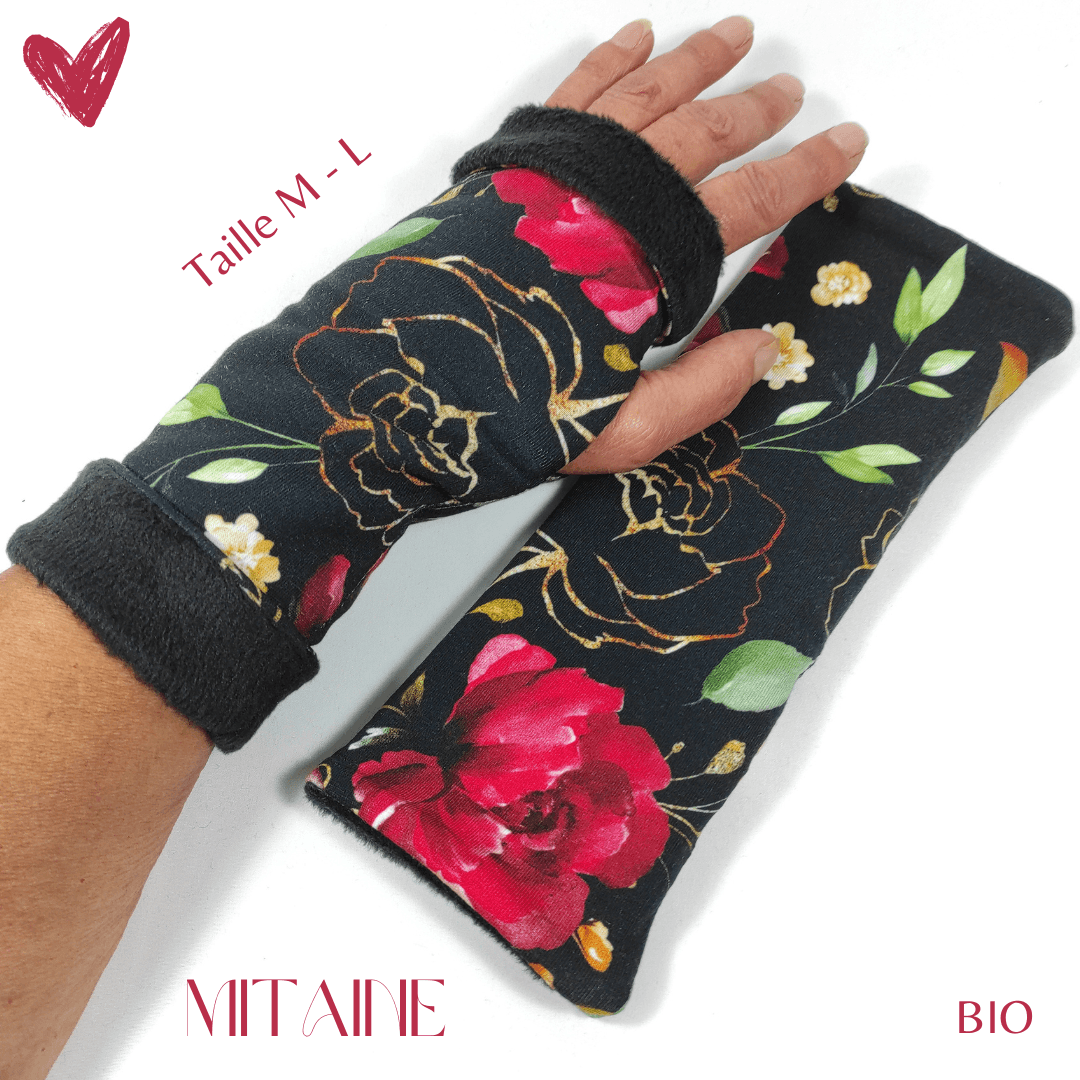 au-bonheur-de-petite-fleur-mitaines-femme-polaire-noires-coton-oeko-tex image 1