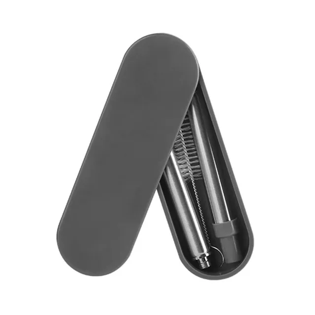 hilloo-paille-inox-d-vissable-noire-avec-tui image 1