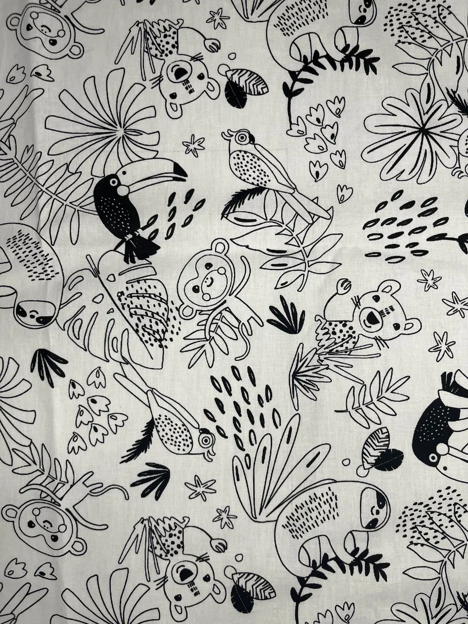 jane-couture-coloriage-paresseux-tissu-coton-150-cm-oekotex image 1