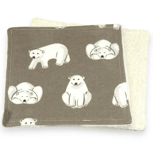 au-bonheur-de-petite-fleur-lingettes-b-b-ours-polaire-15-15-coton-bio image 1