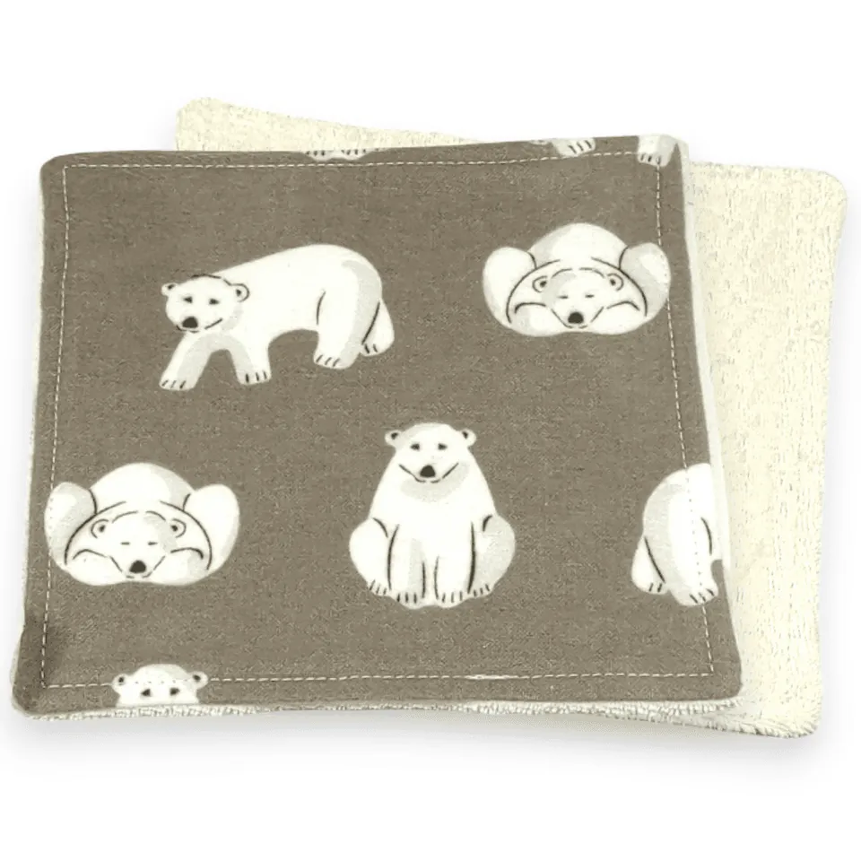 au-bonheur-de-petite-fleur-lingettes-b-b-ours-polaire-15-15-coton-bio image 1