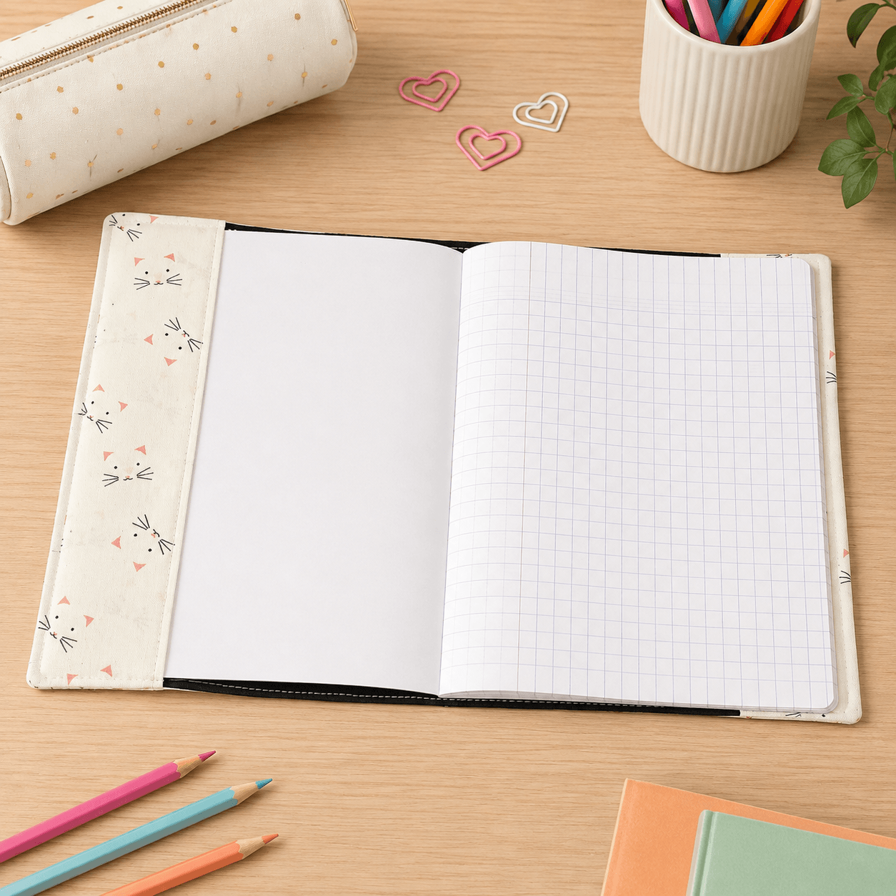 au-bonheur-de-petite-fleur-prot-ge-cahier-tissu-chats-17x22-coton-bio image 3