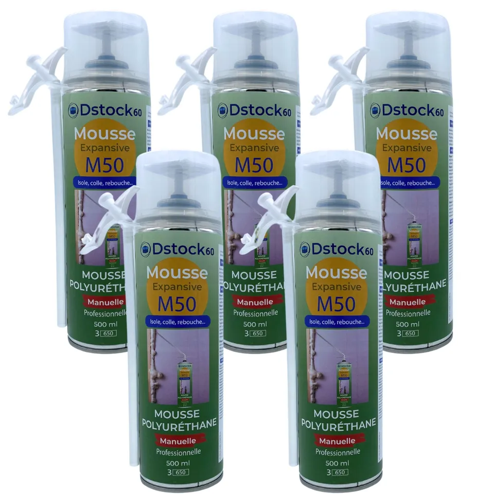dstock60-mousse-expansive-manuelle-500ml-lot-de-5-polyur-thane image 1