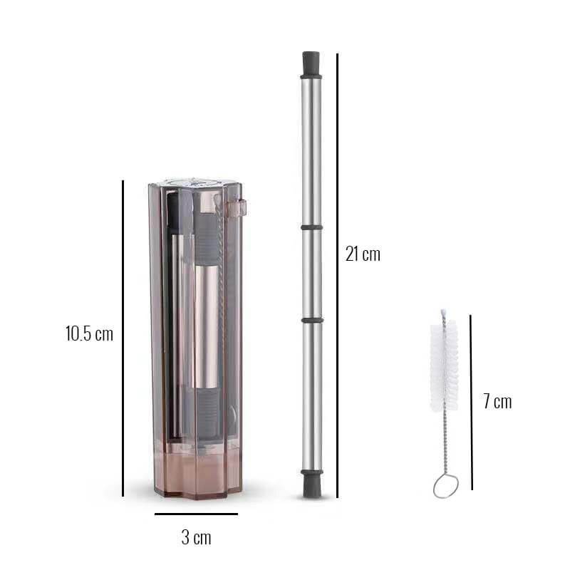 hilloo-paille-inox-boisson-chaude-bleue-21-cm-tui image 6
