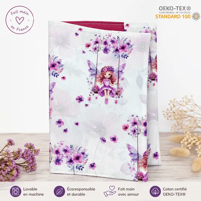 au-bonheur-de-petite-fleur-prot-ge-cahier-tissu-17x22-f-e-violette image 1