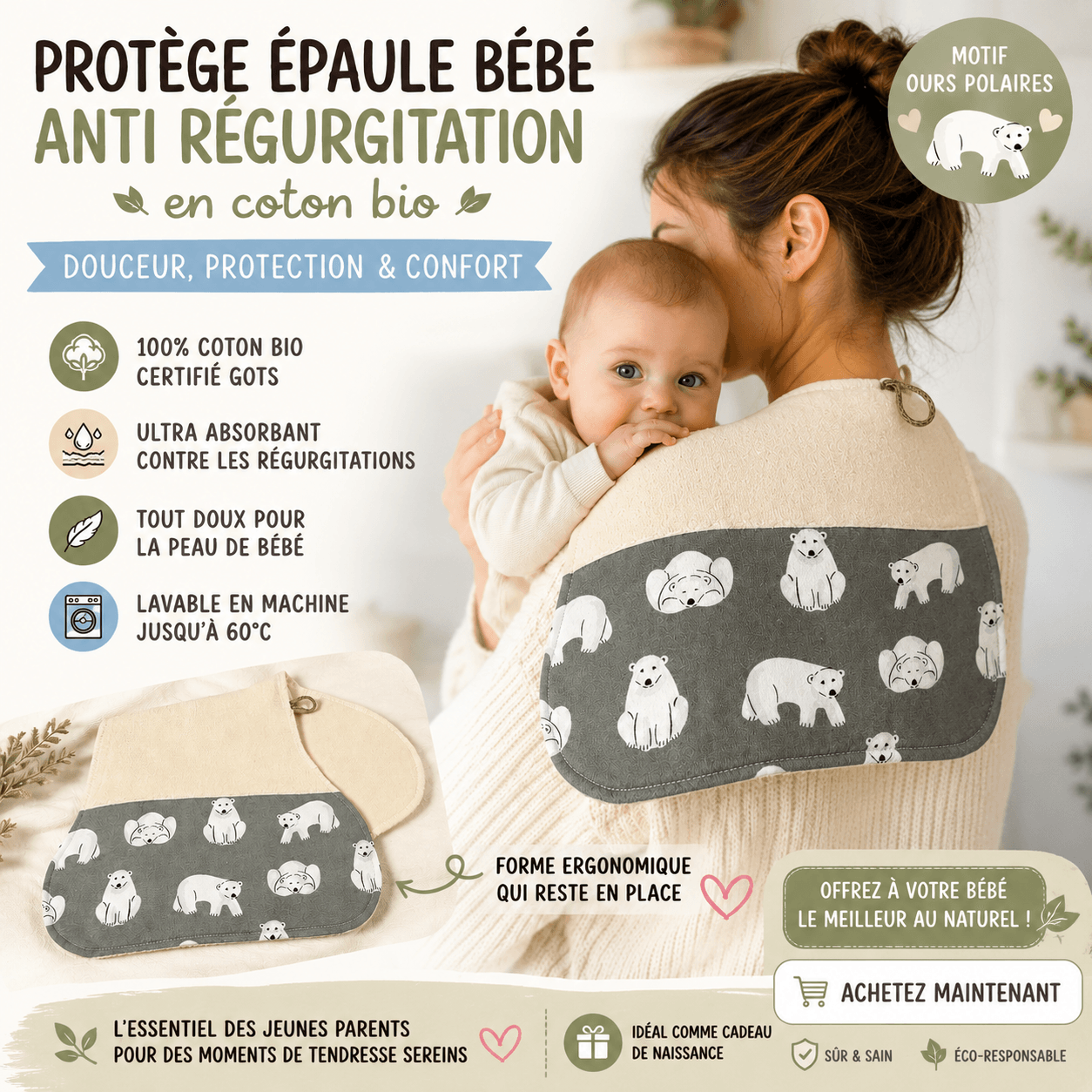 au-bonheur-de-petite-fleur-prot-ge-paule-b-b-coton-bio-ours-polaires image 4