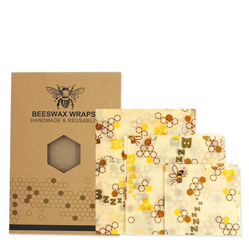 hilloo-emballage-cire-d-abeille-abeille-lot-3-lavable image 1