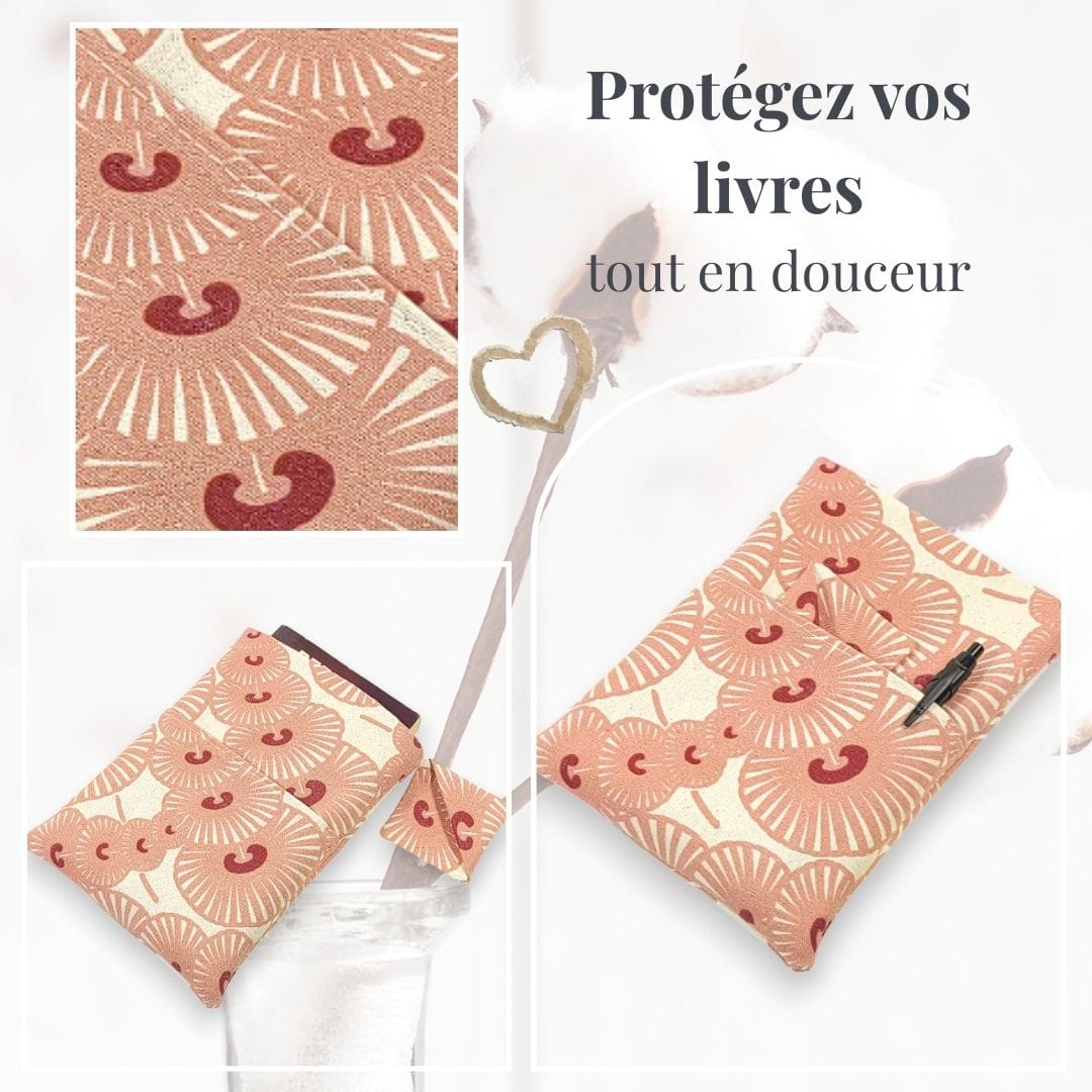 au-bonheur-de-petite-fleur-housse-livre-poche-coton-bio-parasol-marque-page image 5