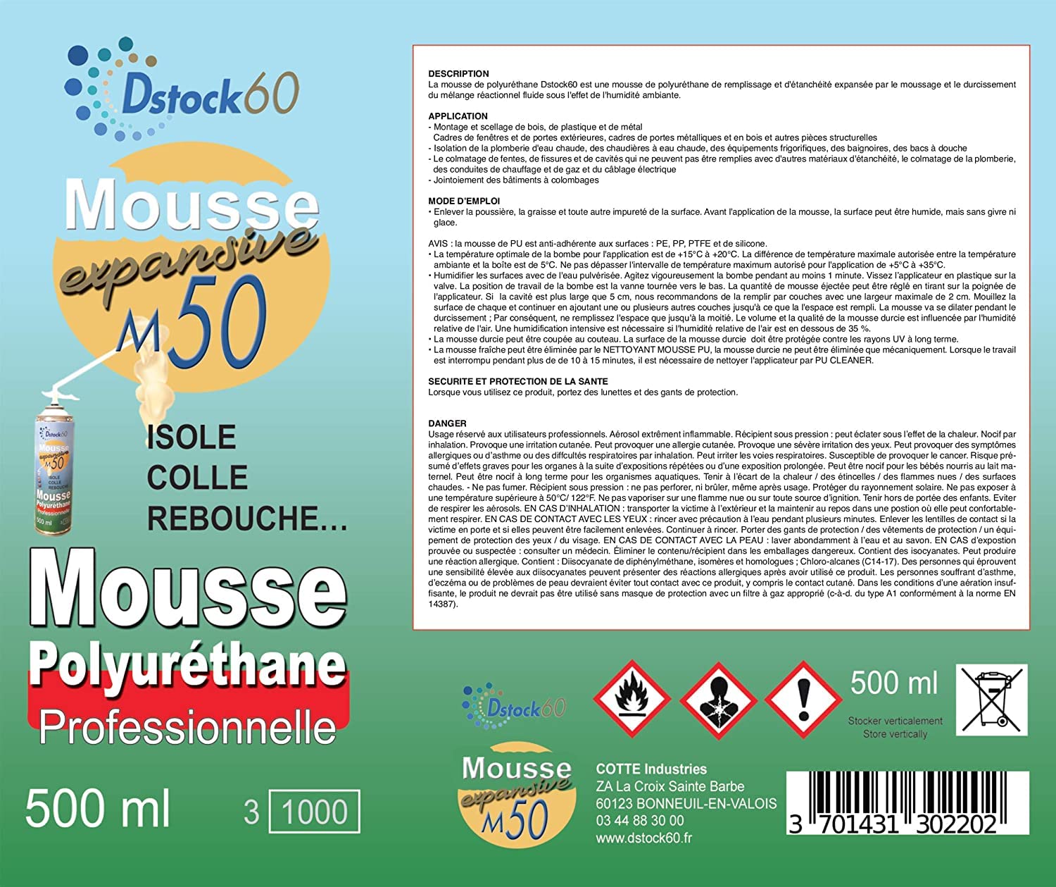dstock60-construction-mousse-expansive-manuelle-500ml-polyur-thane-lot-24-isole image 4