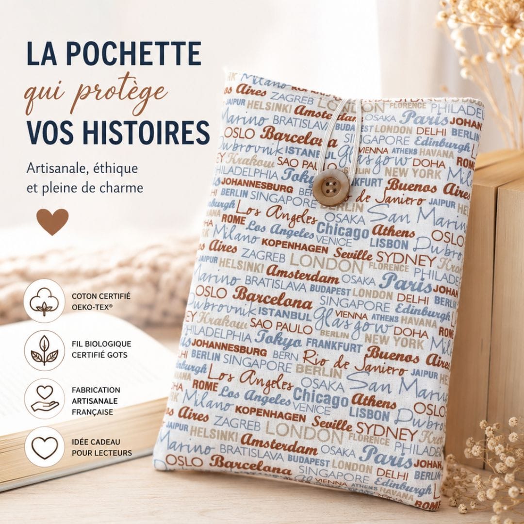 au-bonheur-de-petite-fleur-pochette-livre-villes-mondiales-21-15-cm-coton image 1