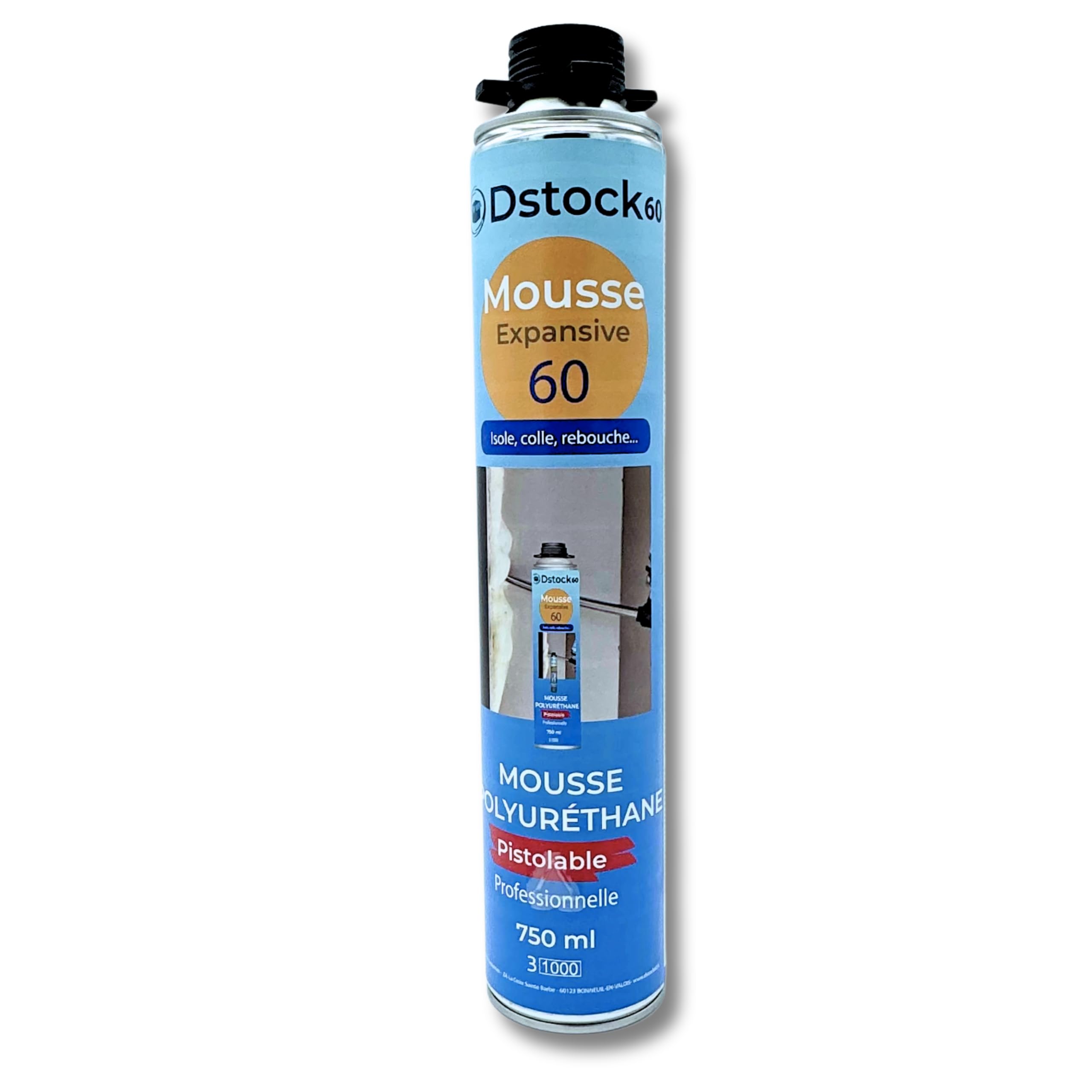 dstock60-mousse-expansive-kit-12x750ml-pistolet-2-nettoyants image 2