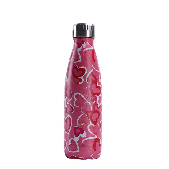 hilloo-c-ur-rose-bouteille-inox-isotherme-500ml image 1