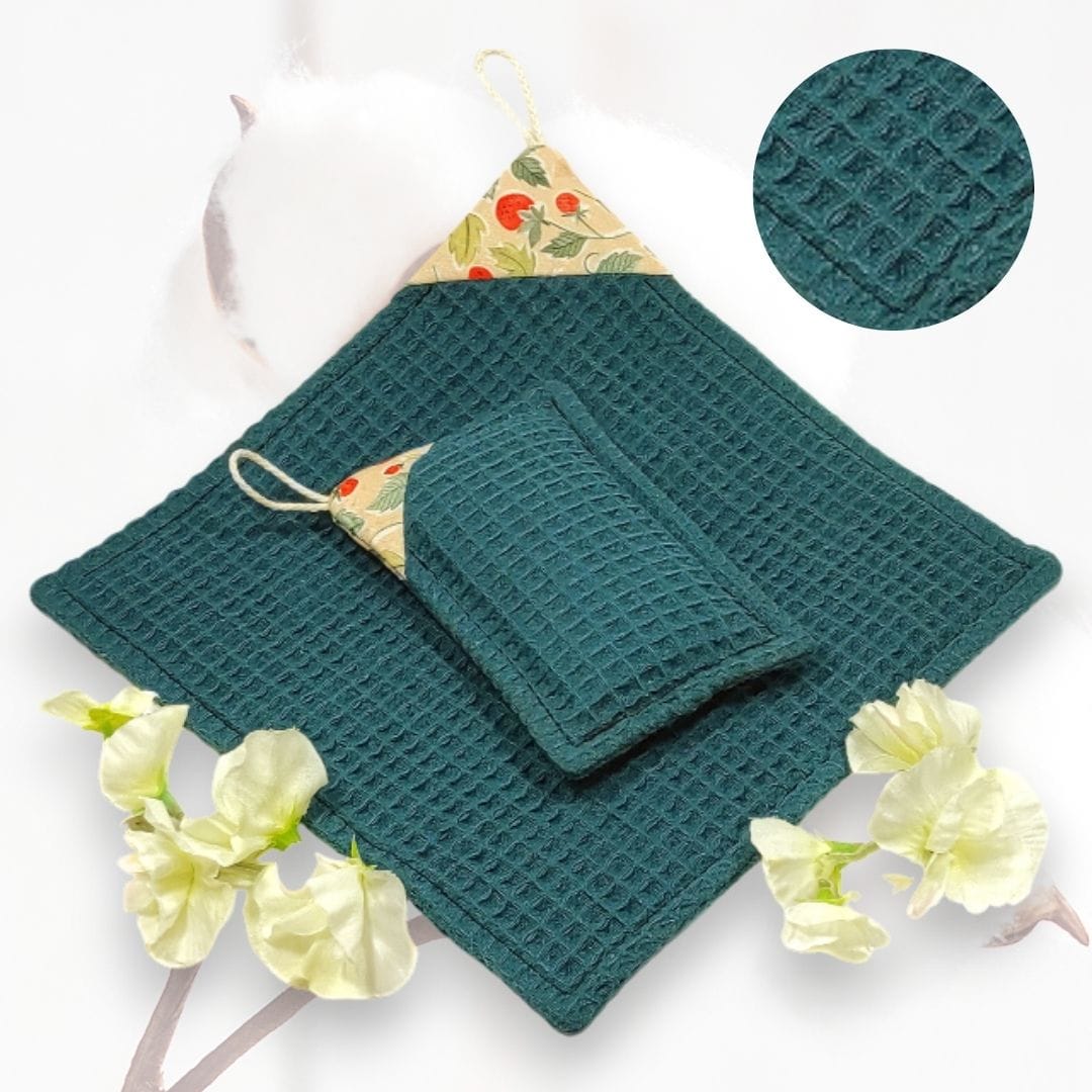 au-bonheur-de-petite-fleur-essuie-tout-lavable-vert-canard-ponge image 6
