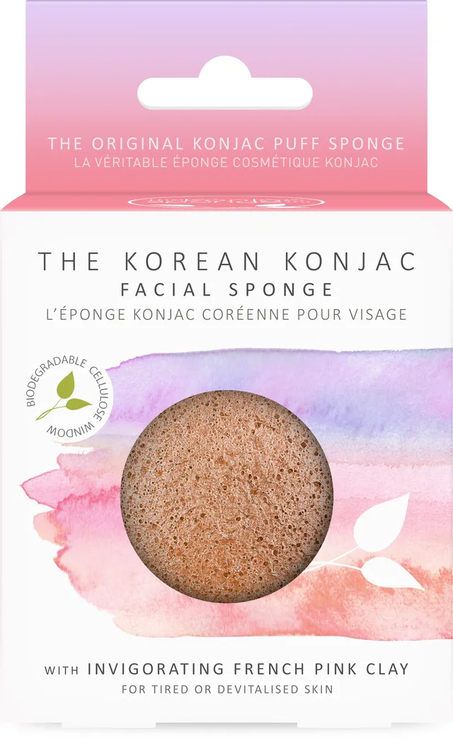 konjac-sponge-company-facial-ponge-visage-argile-rose-france image 1
