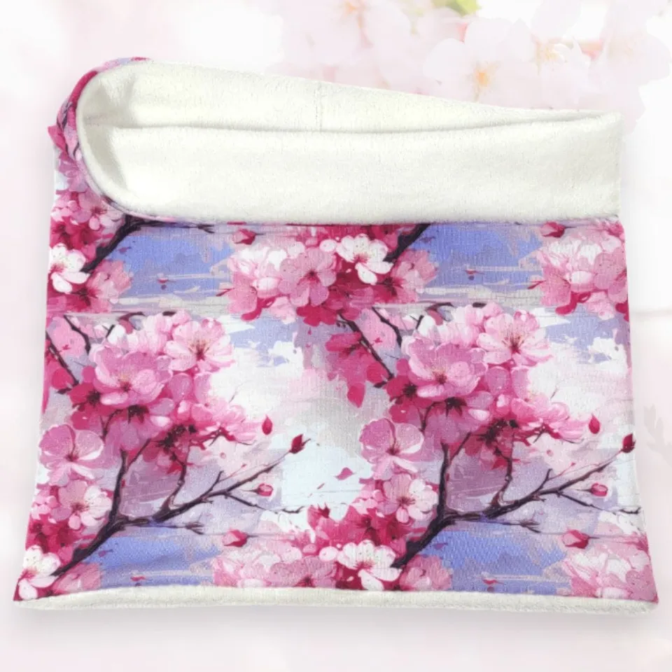 au-bonheur-de-petite-fleur-snood-femme-polaire-fleurs-de-cerisier-oeko-tex image 1