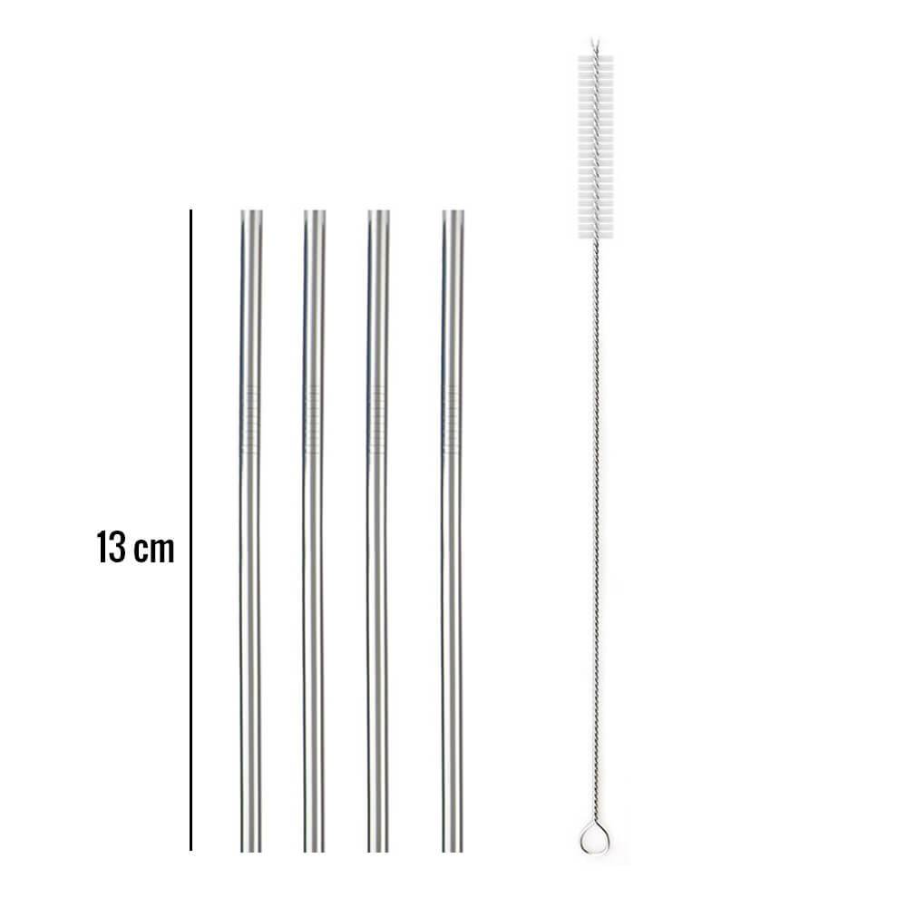 hilloo-pailles-inox-courtes-13-cm-paille-inox-argent-lot-de-4 image 2