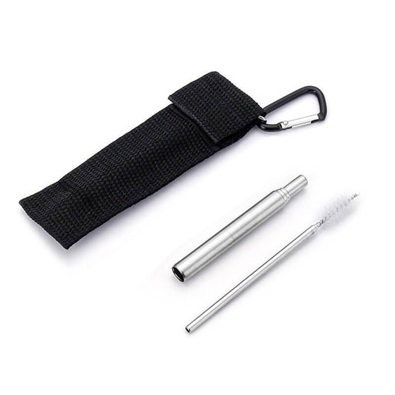 hilloo-pailles-inox-r-tractable-paille-bleue-pochette image 2