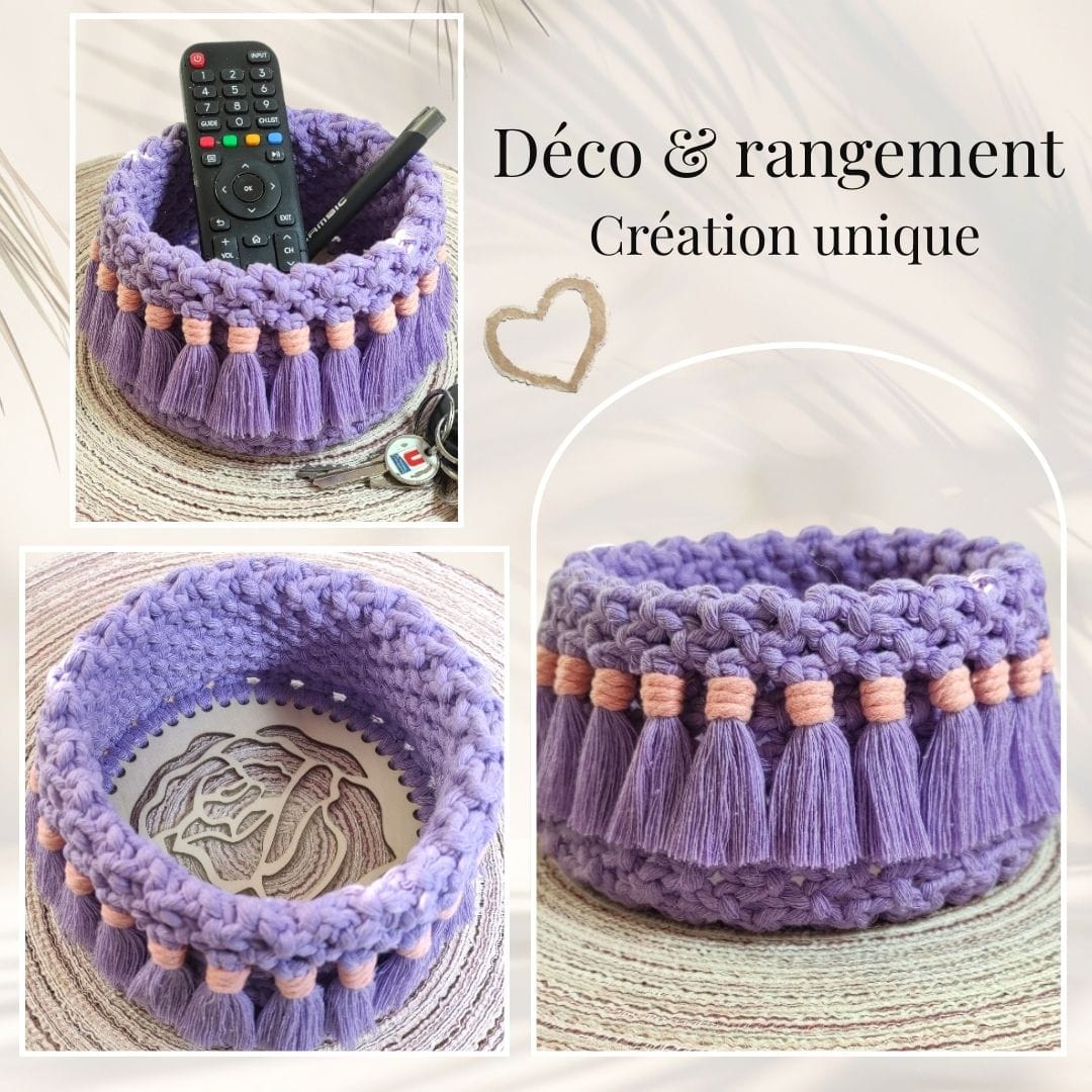 au-bonheur-de-petite-fleur-corbeille-macram-violet-coton-peign-fait-main image 5