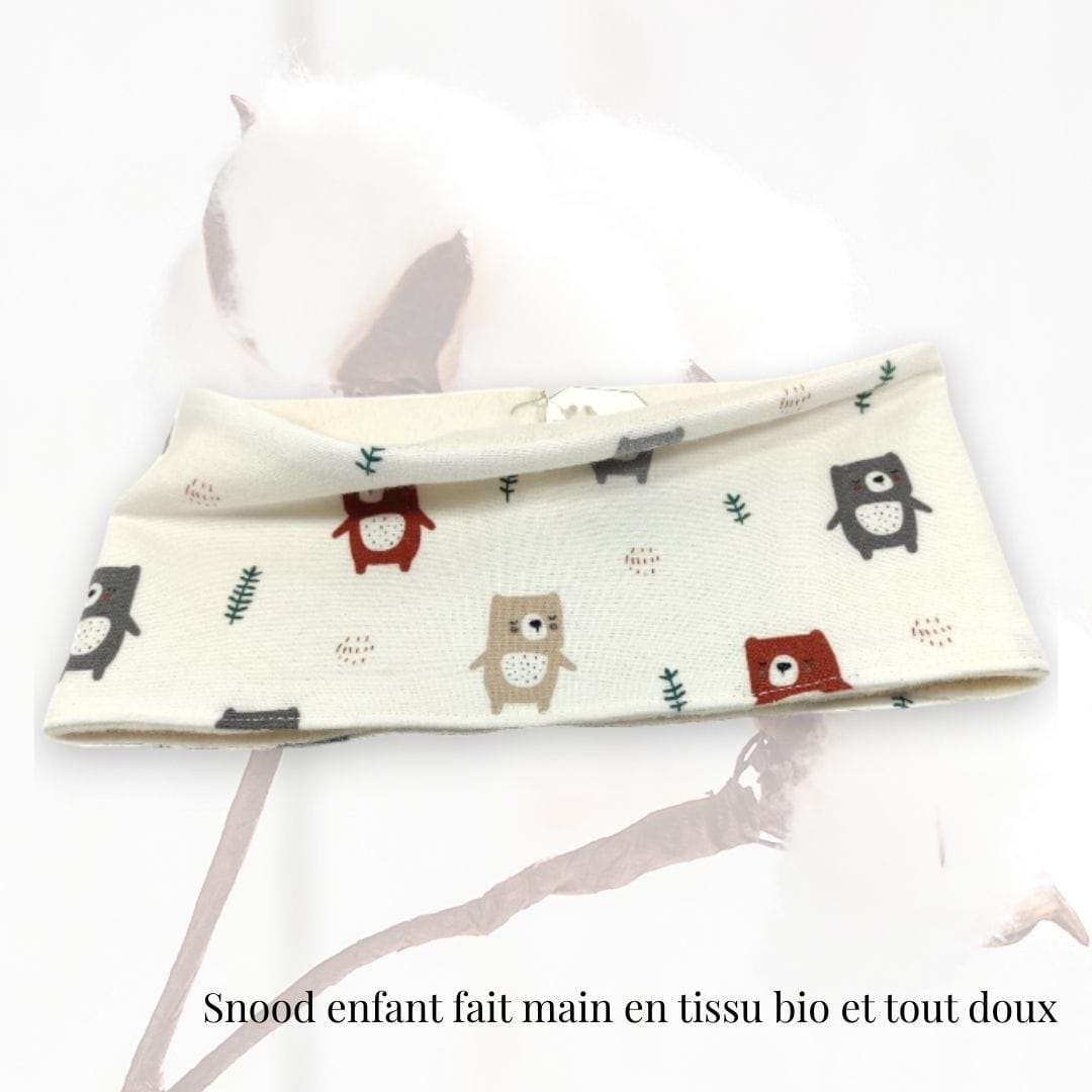 au-bonheur-de-petite-fleur-snood-enfant-bio-ours-18-24-mois image 1