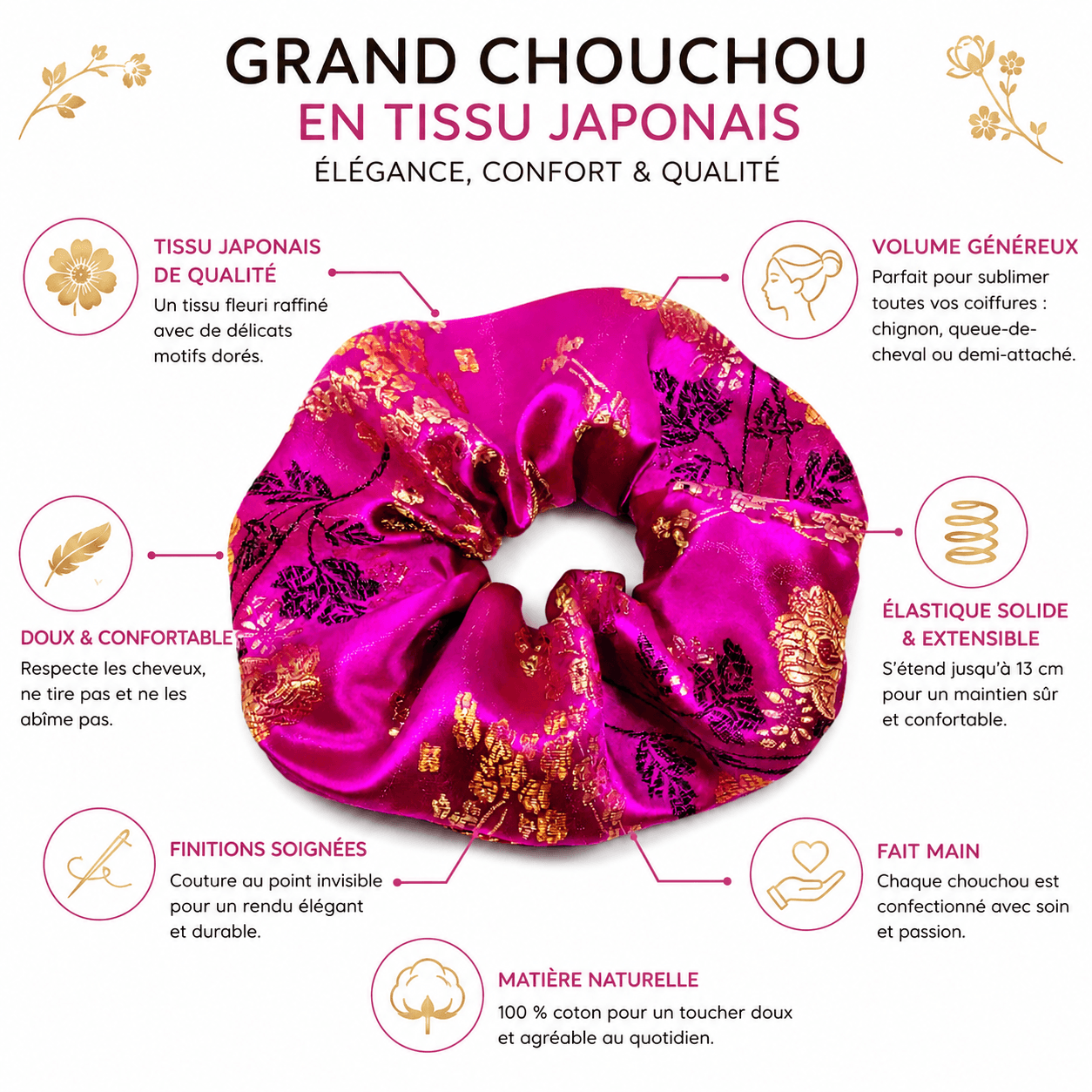 au-bonheur-de-petite-fleur-chouchou-rose-dor-tissu-japonais-fleuri image 3