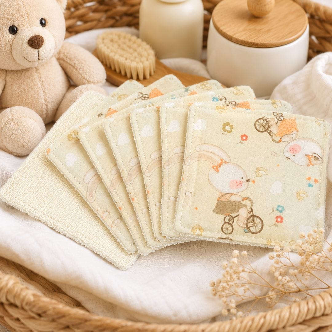 au-bonheur-de-petite-fleur-lingettes-lavables-b-b-coton-bio-oursons-x7 image 2