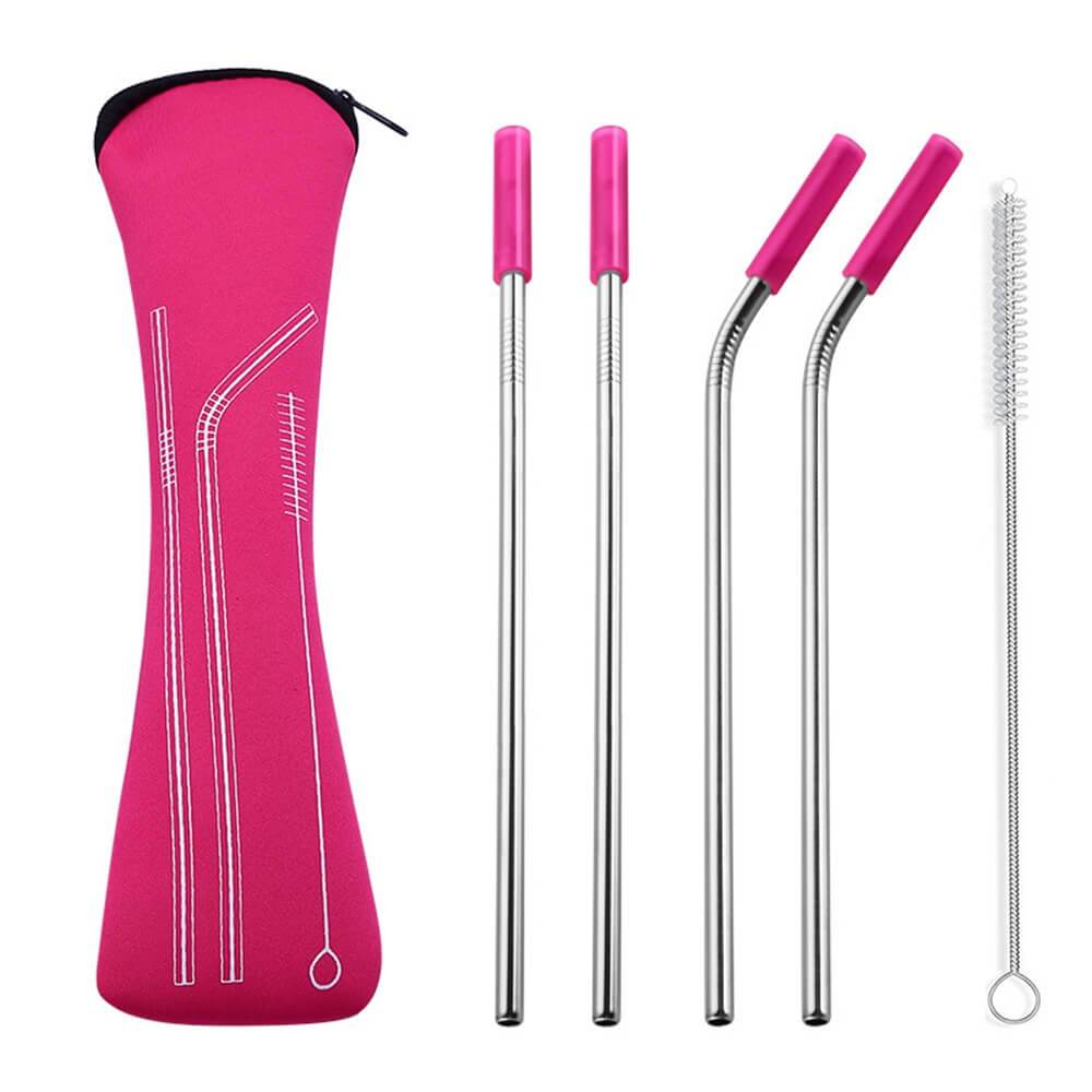 hilloo-pailles-inox-embout-silicone-paille-couleur-lot-de-4-tui image 6