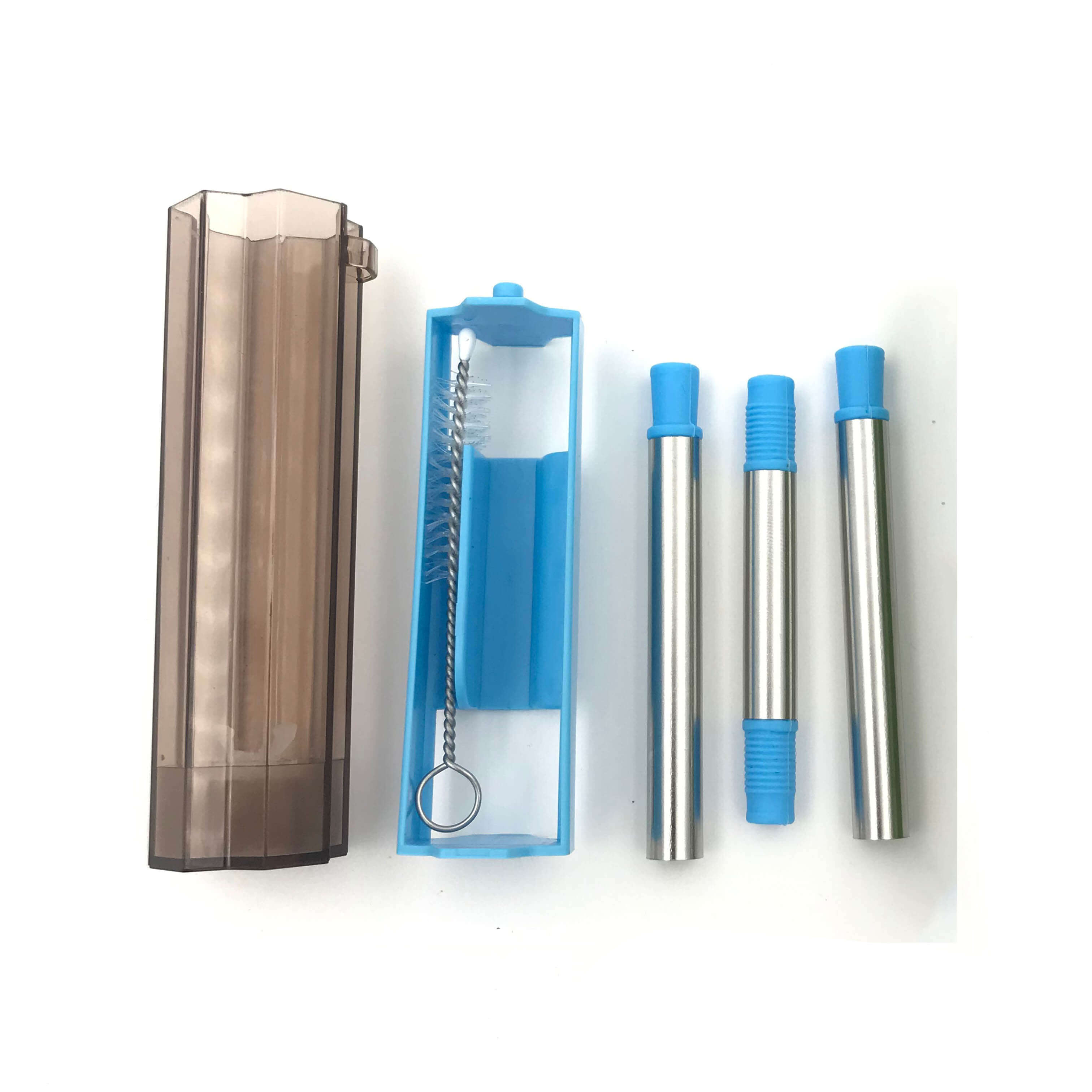 hilloo-paille-inox-boisson-chaude-bleue-21-cm-tui image 7