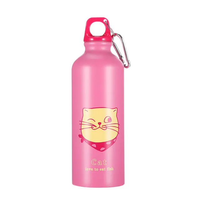 hilloo-gourde-inox-chat-500-ml-rose-enfant image 1