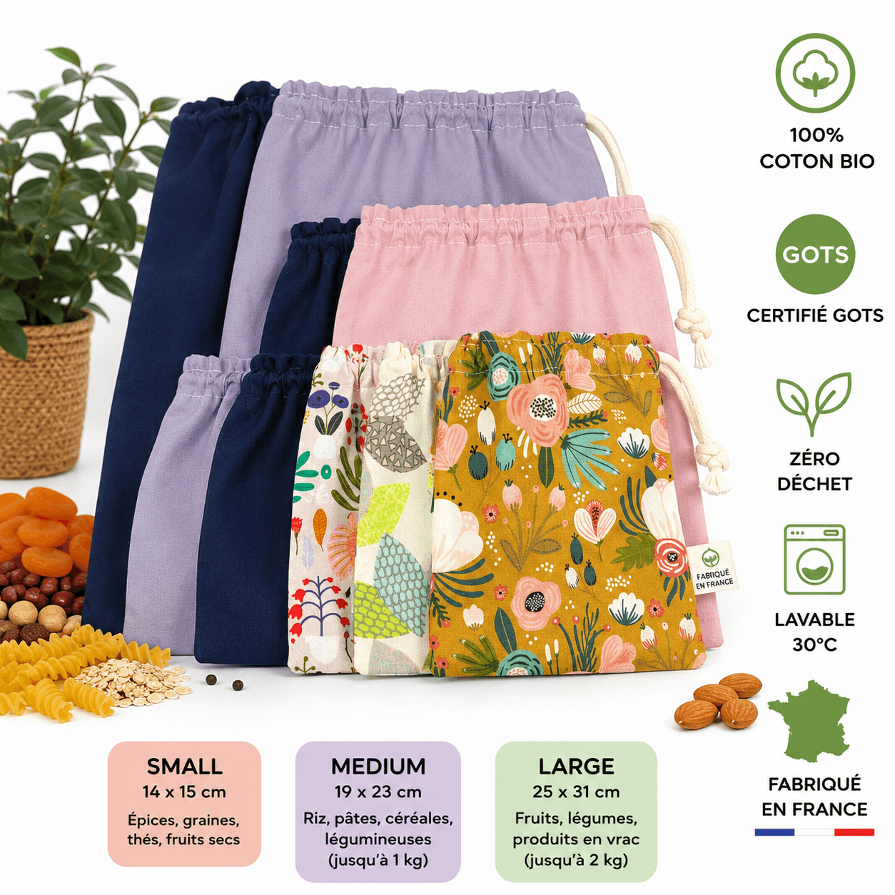 au-bonheur-de-petite-fleur-sac-vrac-coton-bio-small-r-utilisable-14x15 image 1