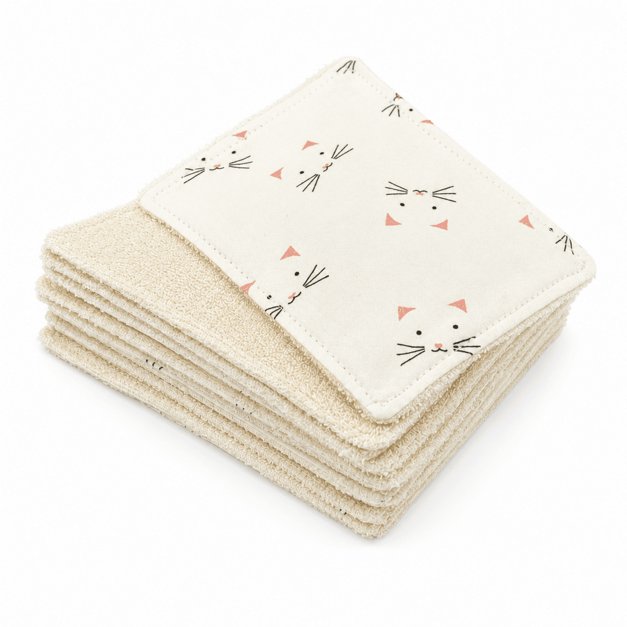 au-bonheur-de-petite-fleur-lingettes-b-b-lavables-chats-lot-7 image 2