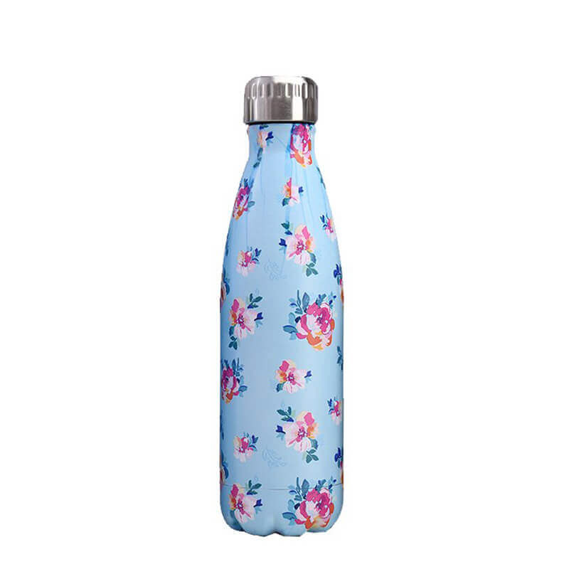 hilloo-pivoines-bouteille-inox-500ml-rose-isotherme image 1